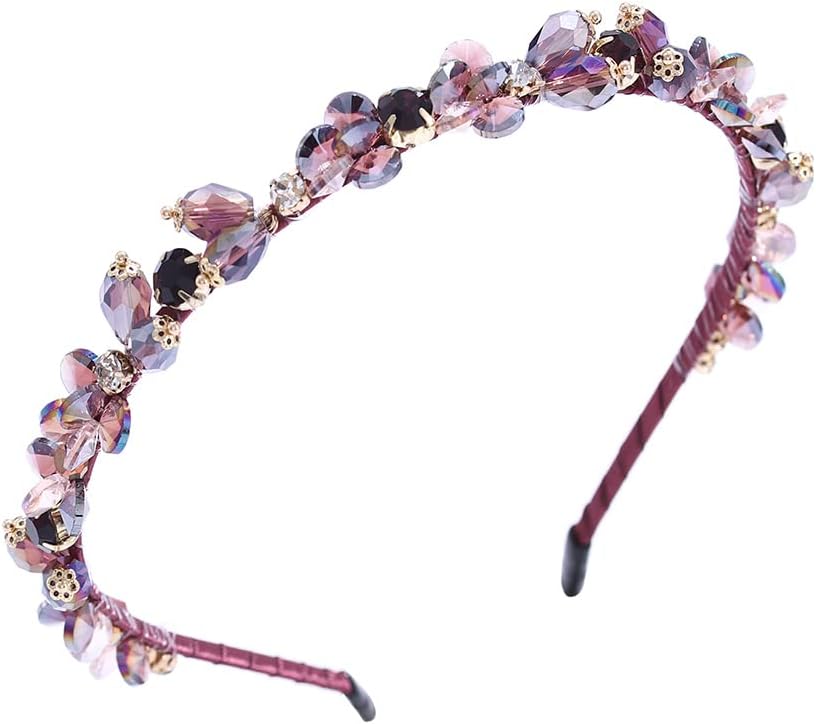 IYOU Vintage Cristallo Fascia per Capelli Blu Brillante Strass Fasce per Capelli Festa Ballo Studentesco Copricapo Accessori per Capelli per Donne