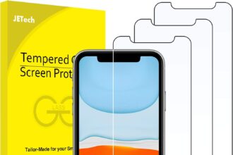 JETech Pellicola Protettiva per iPhone 11 / XR 6,1 Pollici in Vetro Temperato, Pacco da 3