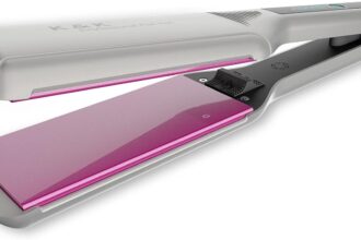 K&K Piastra per Capelli, 57 mm Extra Larga Ideale Capelli Lunghi e Folti, Utilizzo su capelli Asciutti o Bagnati, Rivestimento in Ceramica, 30s Riscaldamento Rapido, 120-232°C