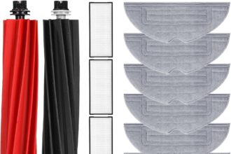 Kit di Accessori per Roborock S8+/S8 Plus/S8 Pezzi di Ricambio per Aspirapolvere con 6 Panni per Mocio Antibatteriche Agli Ioni d'argento, 4 Filtri, 4 Spazzole Laterali, 2 Spazzole Principali