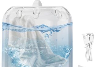 Lavatrice Portatile Per Viaggi | Lavatrice Da Viaggio,3 Programmi di Lavaggio, Lavaggio Rapido, Ricaricabile per, Dormitorio e Piccoli Appartamenti