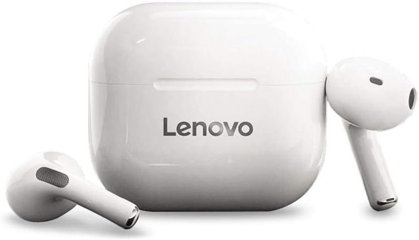 Lenovo TWS - Auricolari stereo senza fili Bluetooth con controllo touch e custodia di ricarica da 230 mAh