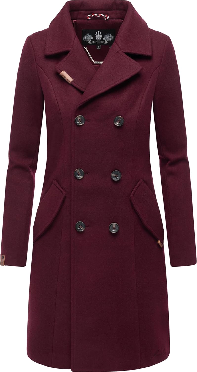 MARIKOO Nanakoo - Cappotto invernale da donna, in lana calda, taglie XS-XXL