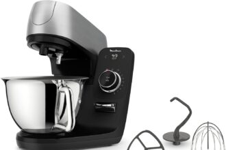 Moulinex Robot pasticcere, Ciotola in acciaio inox 5.5 L, 8 programmi ricette fondamentali, Tecnologia brevettata, Silenzioso, Robusta, Applicazione gratuita con coaching, Coach QA900810
