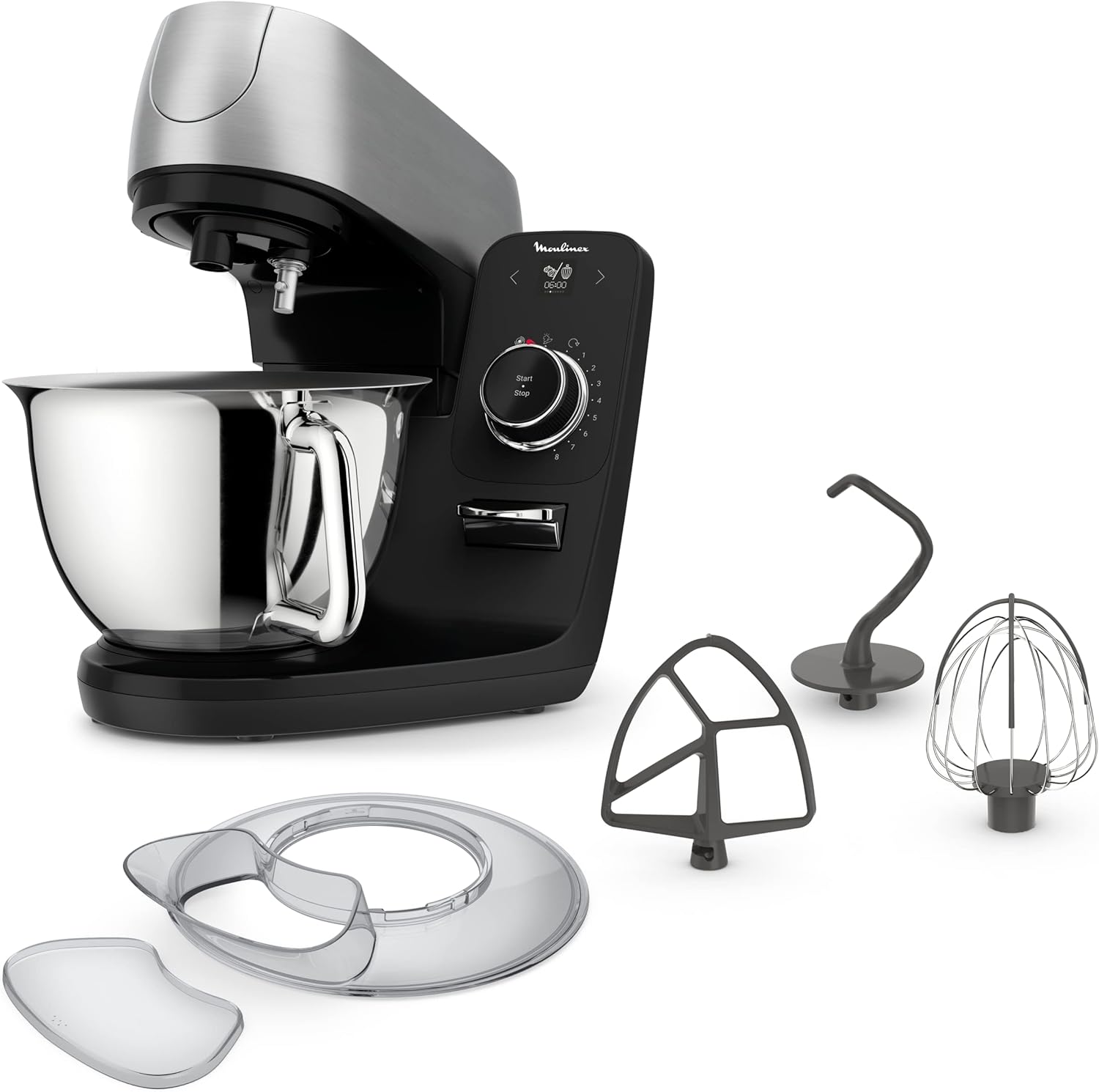 Moulinex Robot pasticcere, Ciotola in acciaio inox 5.5 L, 8 programmi ricette fondamentali, Tecnologia brevettata, Silenzioso, Robusta, Applicazione gratuita con coaching, Coach QA900810