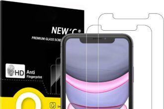 NEW'C 2 Pezzi, Vetro Temperato per iPhone 11 e iPhone XR (6,1 Pollici), Pellicola Prottetiva Anti Graffio, Anti-Impronte, Senza Bolle, Durezza 9H, 0,33mm Ultra Trasparente, Ultra Resistente