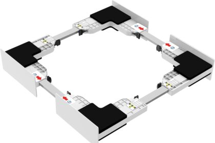 NIUXX Staffa di montaggio intermedia universale, staffa di collegamento per lavatrici e asciugatrici, Dotata di fascette in nylon e cinghie a cricchetto (Supporto per Impilamento Sottile)