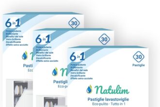 Natulim - Pastiglie per lavastoviglie 6 in 1 biodegradabili e idrosolubili, confezione da 30 - Pulizia profonda, risciacquo, funzione sale, protezione vetri, effetto extra dry - 3 confezioni da 30 pz.