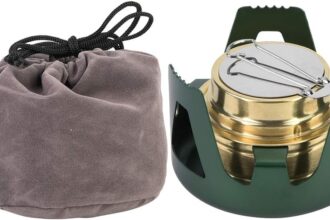 Nikou Fornello ad alcool, Outdoor Portatile Ultralight Mini Cottura Bruciatori di alcol Fornello a combustibile alcolico Barbecue Bruciatori da campeggio(verde)