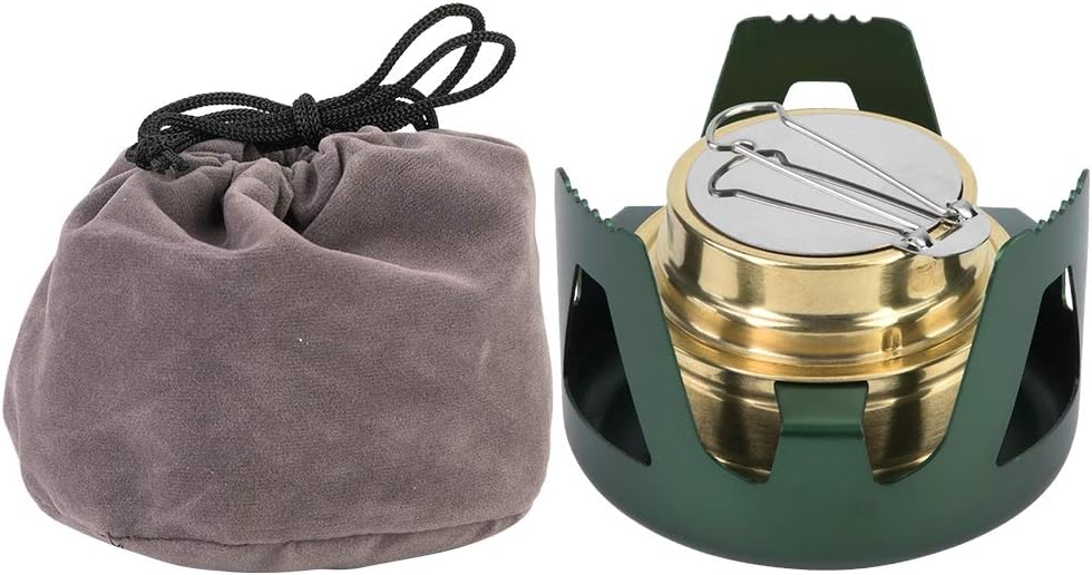 Nikou Fornello ad alcool, Outdoor Portatile Ultralight Mini Cottura Bruciatori di alcol Fornello a combustibile alcolico Barbecue Bruciatori da campeggio(verde)