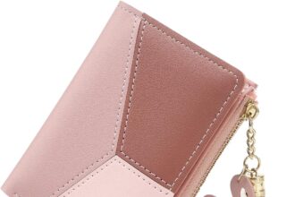CHAOFANXI Portafoglio Donna in Pelle Sintetica Liscia eMorbida, Portafoglio Donna Piccolo e Corto, Portafoglio Donna in Bellissimi Colori con Cerniera,Rosa