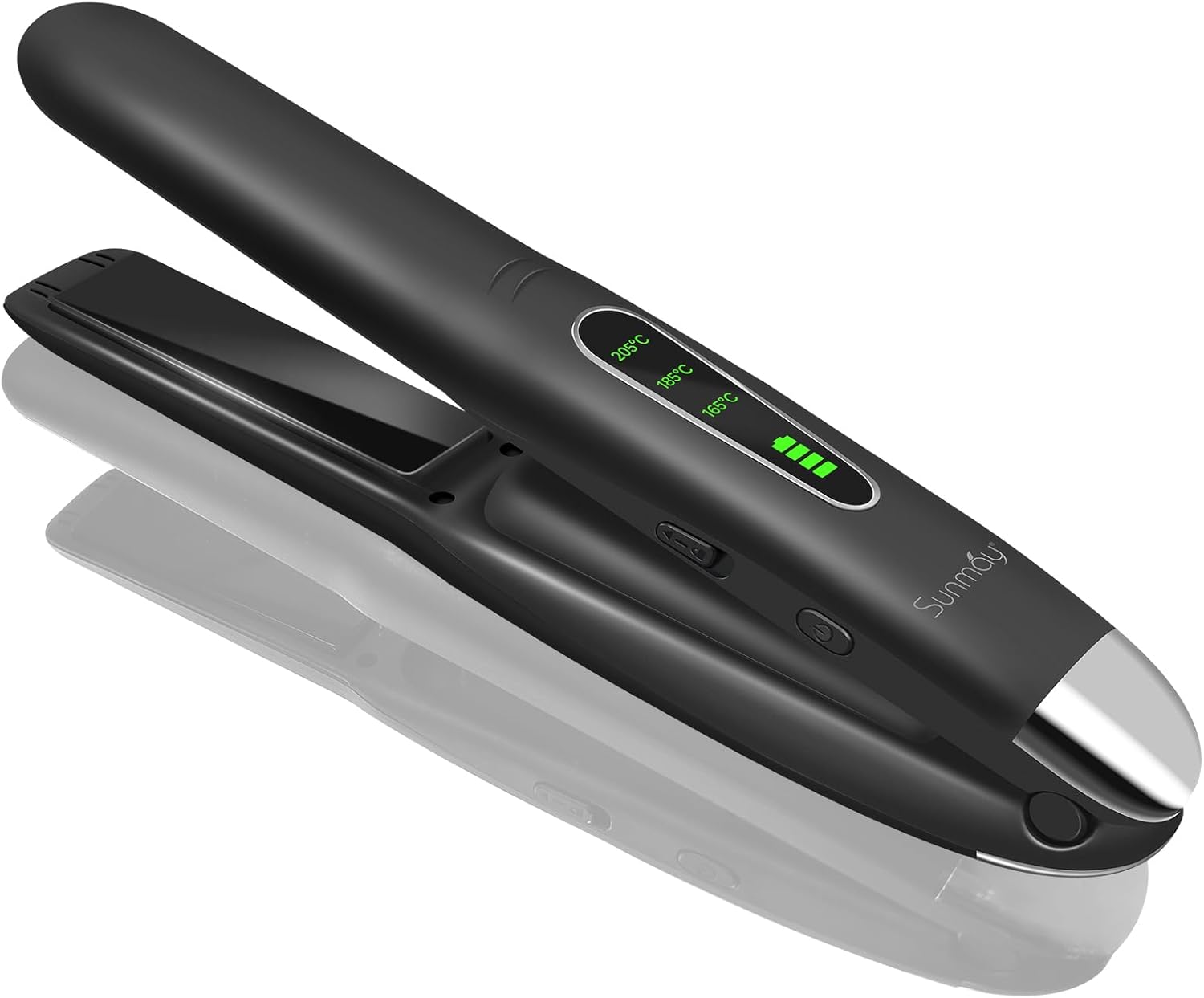 SUNMAY Voga Piastra per Capelli e Arricciacapelli Senza fili 2 in 1, Ferro da Stiro Portatile Ricaricabile USB, Mini Piastra da Viaggio Wireless con Temperature 3 Livelli, Batteria da 5000 mA - Nero
