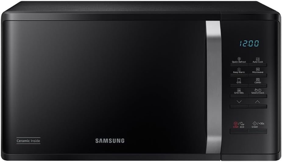 Samsung Forno a Microonde Grill Cottura Croccante MG23K3523CKE1 con Piatto Doratore incluso, Programmi Automatici, Quick Defrost, Capacità: 23L, Colore: Nero, LxAxP: 48,9 x 27,5 x 39,2 cm