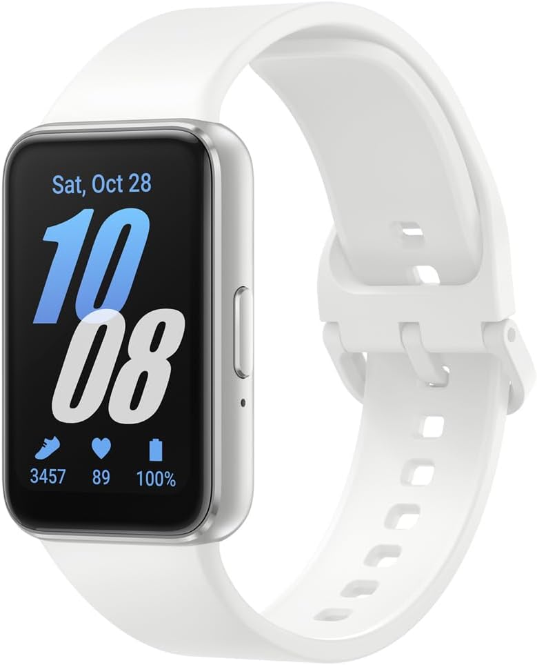 Samsung Galaxy Fit3 fitness band, batteria a lunga durata, rilevamento cadute/SOS, barometro, IP68, monitoraggio sonno, oltre 100 esercizi, gestione notifiche/musica, Silver [Versione italiana]