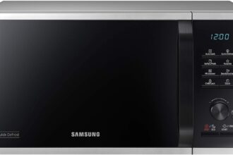 Samsung MS2AK3515AS/EG - Microonde, 800 W, 23 pezzi, larghezza 48,9 cm, interno in ceramica smaltata antigraffio, programma di scongelamento QuickDefrost