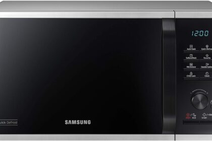 Samsung MS2AK3515AS/EG - Microonde, 800 W, 23 pezzi, larghezza 48,9 cm, interno in ceramica smaltata antigraffio, programma di scongelamento QuickDefrost
