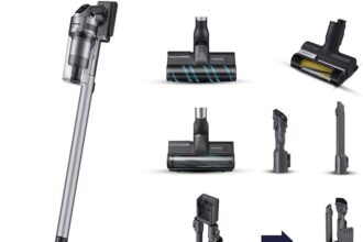 Samsung Scopa Elettrica VS20B75ACR5/WA Jet 75E Complete, Potenza 200W, Aspirapolvere Senza Filo, Fino a 60 Min di Autonomia