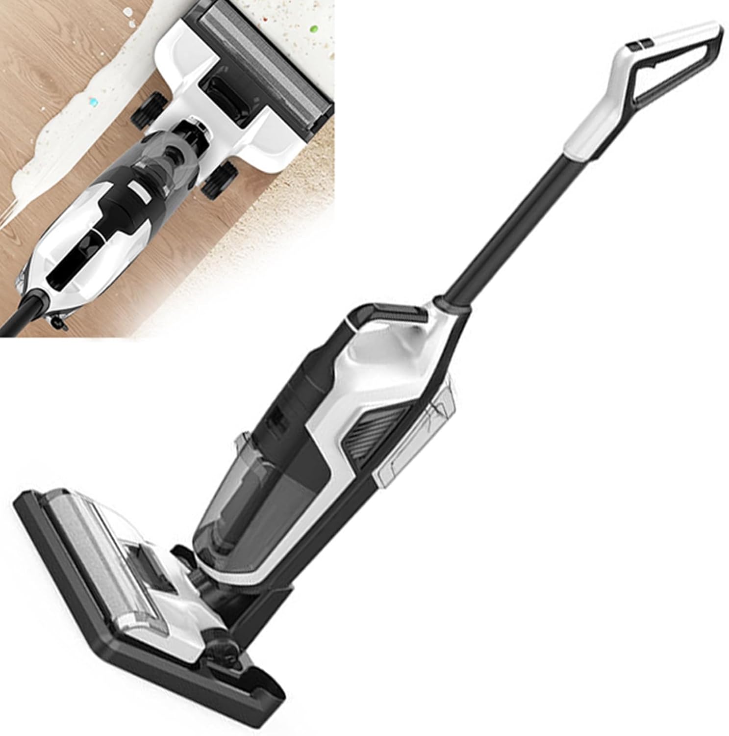 Scopa aspirapolvere 3 in 1 con autopulizia a un pulsante, aspirapolvere senza fili di grande capacità da 850 ml, adattabilità multi-superficie, promemoria vocali