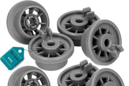 ELECTROHOGAR Rotelle Lavastoviglie | Compatibile con Siemens, Bosch, Indesit, Neff, Beko | Set Completo 8 Ruote Cesto Inferiore Lavastoviglie | Grigio