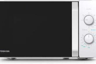 Toshiba MW2-MG20P(WH) 3-in-1 Forno Microonde Grill Combinato, 20 L, 5 Livelli di Potenza Regolabili, Timer, 800 W, Grill 1000 W, Bianco