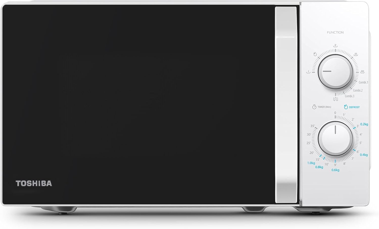 Toshiba MW2-MG20P(WH) 3-in-1 Forno Microonde Grill Combinato, 20 L, 5 Livelli di Potenza Regolabili, Timer, 800 W, Grill 1000 W, Bianco