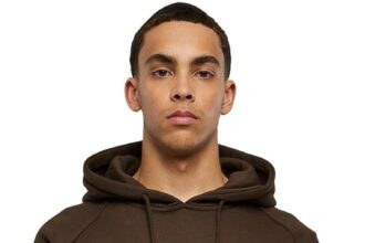 Urban Classics Blank Hoodie Uomo Felpa con Cappuccio Grigio Scuro Regular