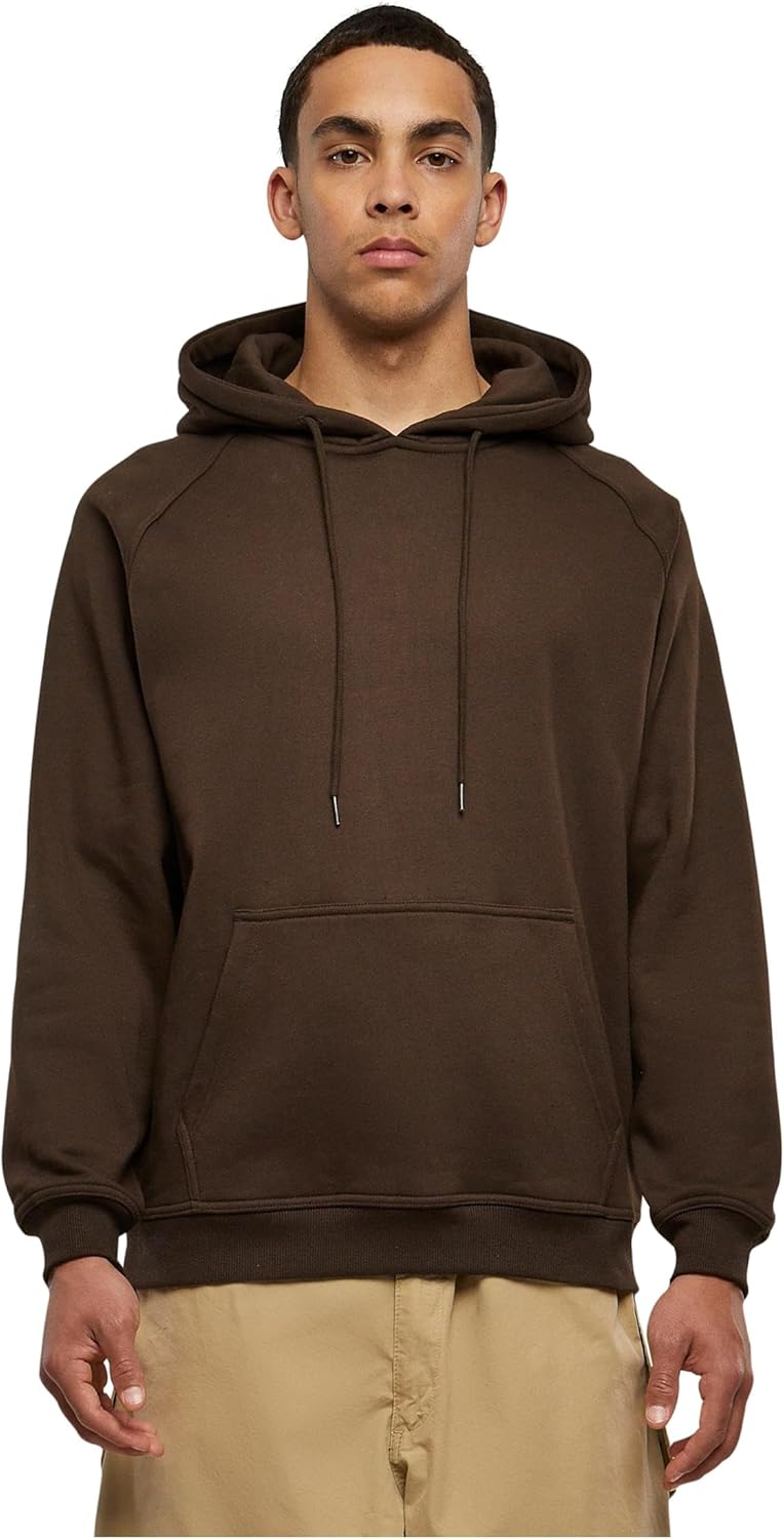 Urban Classics Blank Hoodie Uomo Felpa con Cappuccio Grigio Scuro Regular