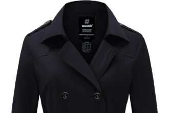 Wantdo Cappotto Donna Primaverile Leggero Classico Trench Doppiopetto Lungo Parka Impermeabile Antivento Trenchoat con Cintura
