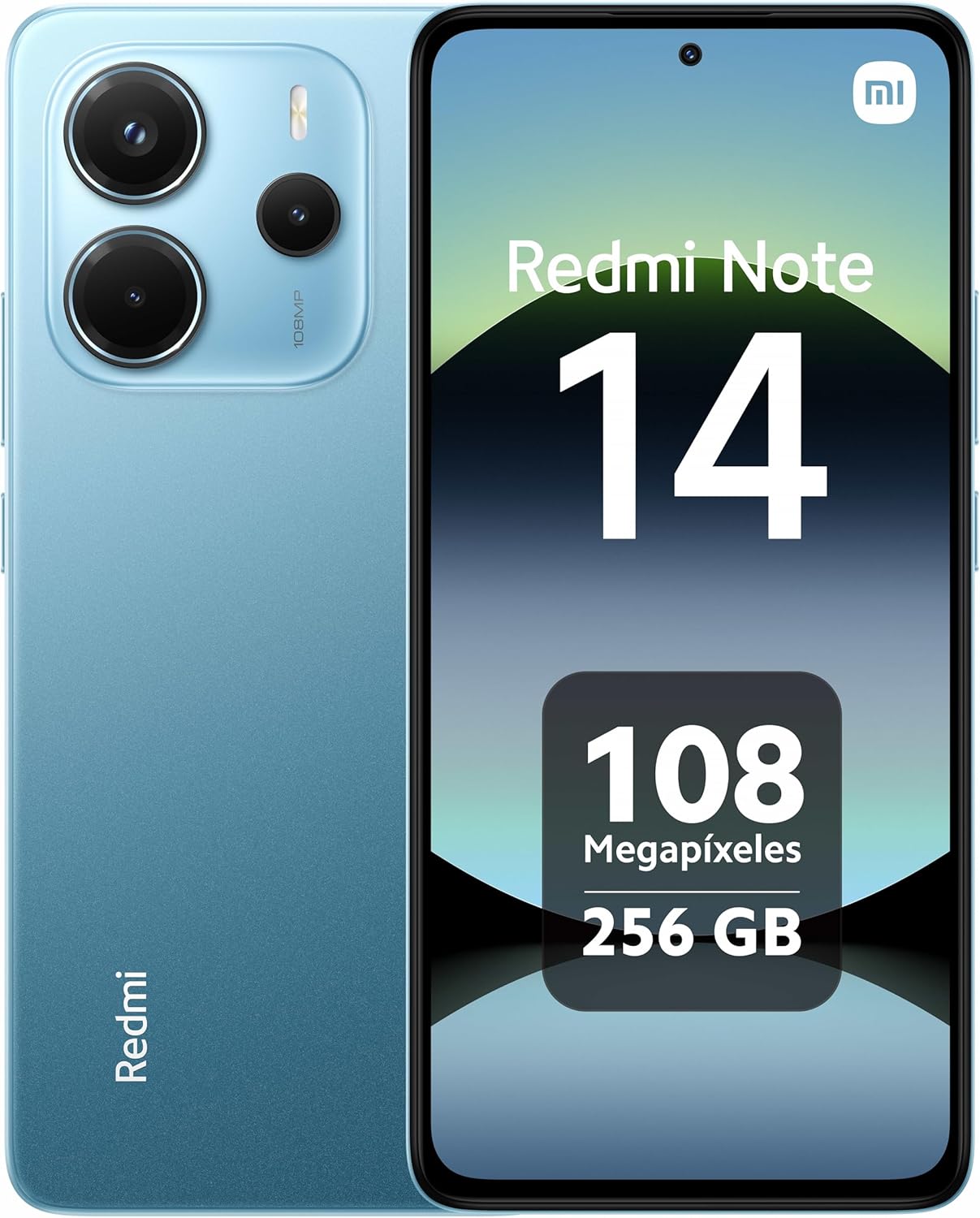 XIAOMI Redmi Note 14 - Smartphone de 8+256GB, Pantalla de 6.67" AMOLED FHD+ 120Hz, MediaTek Helio G99-Ultra, cámara de 108MP, TurboCharge 33W, 5500 mAh, Cargador no Incluido, Azul (Versión ES)