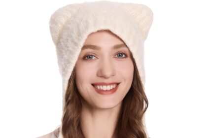ZLYC Slouchy - Berretto Invernale da Donna con Orecchie da Gatto