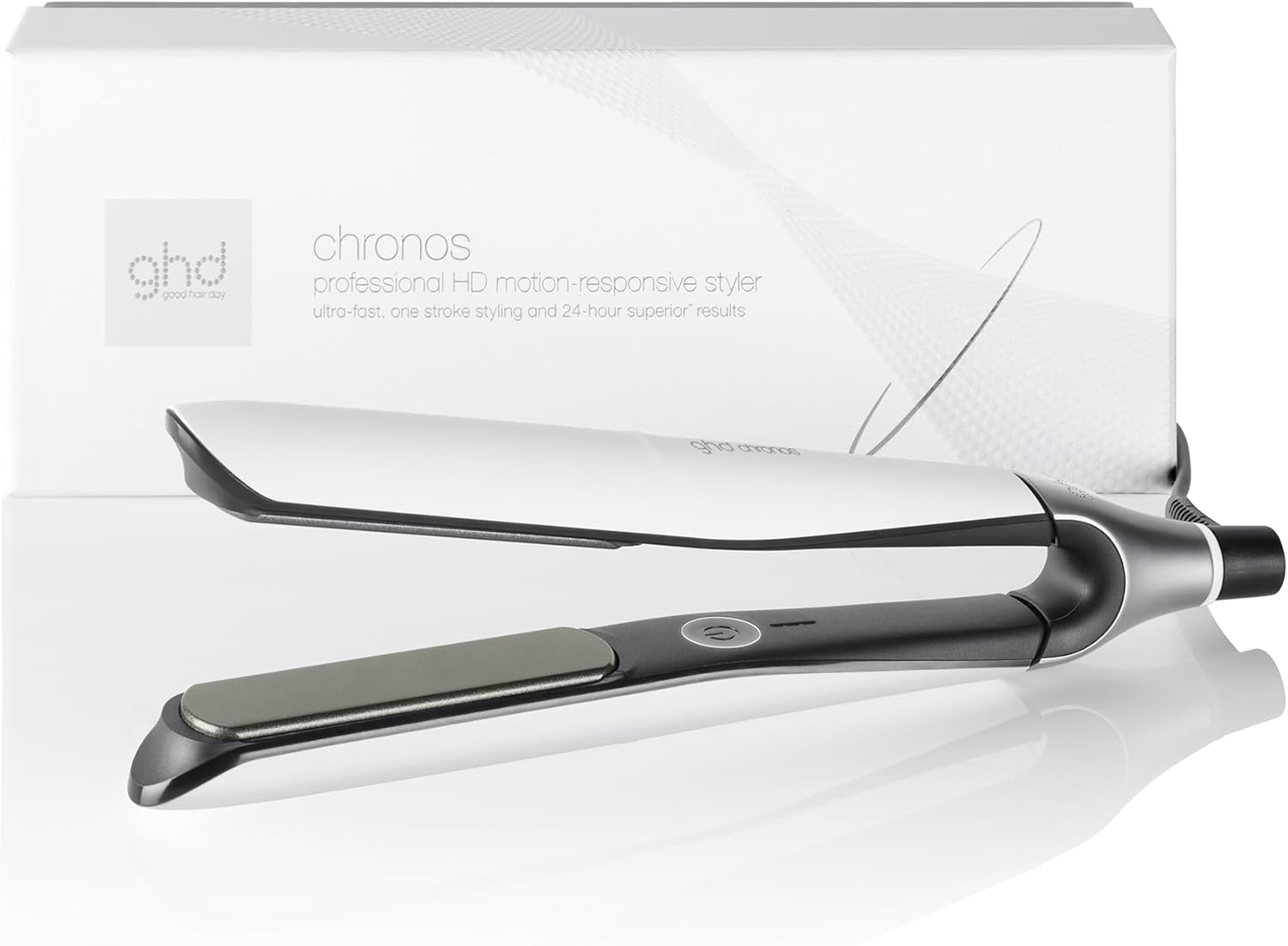 ghd Chronos, Piastra Capelli Professionale con Lamelle in Ceramica, Finish Ultra-Gloss, Tecnologia HD Predittiva per uno Styling Veloce, Piega Morbida e Lucente Senza Danni da Calore Estremo