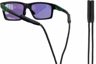 80Days Laccetto occhiali regolabile in nylon con terminali in silicone – presa sicura per occhiali da sole, da lettura o sportivi