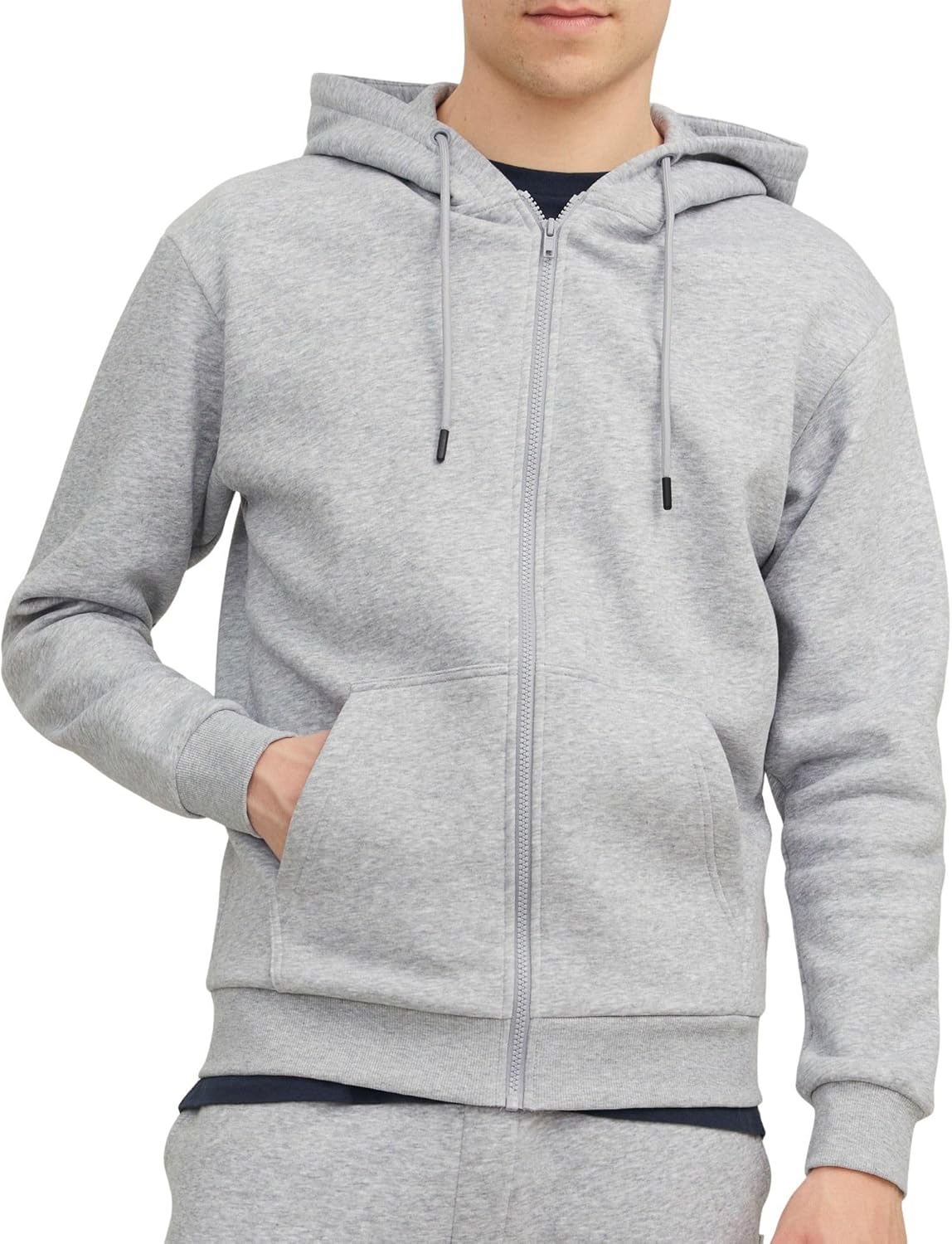 JACK & JONES Zip Hoodie Plain Zip Hoodie