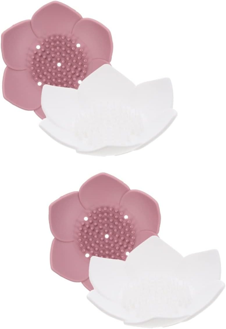 Alipis 4 Pz Portasapone in Silicone Piatto Drenante Lavasciuga Per Il Corpo Salvasapone a Forma Di Fiore Lavasciuga Doccia Per Il Corpo Gel Di Silice Conservazione Viaggiare Lavastoviglie