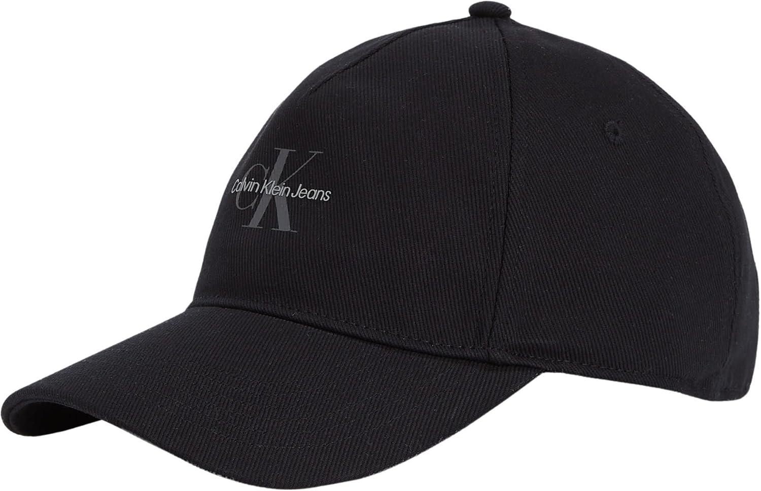 Calvin Klein Uomo Cappellino Mono Logo Panel in Cotone, Nero (Black), Taglia Unica
