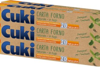 Cuki Natural Oven Paper Sheets 33 x 38 cm - 6 Packs of 20 Sheets