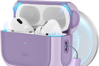 ESR Case for AirPods Pro 2/1 Gen (2023/2022/2019), Compatible with AirPods Pro 2 (USB-C/Lightning Cable), MagSafe Enabled Case, Drop Protection, Magnetic Closure, Orbit Series, Purple