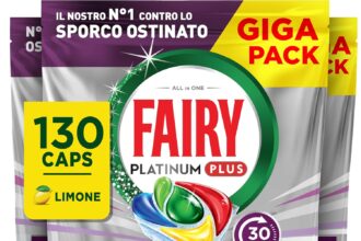 Fairy 30 Minutes Miracle Detergent Dishwasher Tablets, 130 Capsules, Lemon, Our No.1 Against Stubborn Dirt, Powerful Even In Short Cycles, Mega Pack