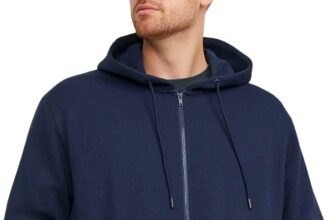 JACK & JONES Jjebradley Noos Pls - Felpa con Cappuccio E Cerniera Felpa Uomo (Pacco da 1)