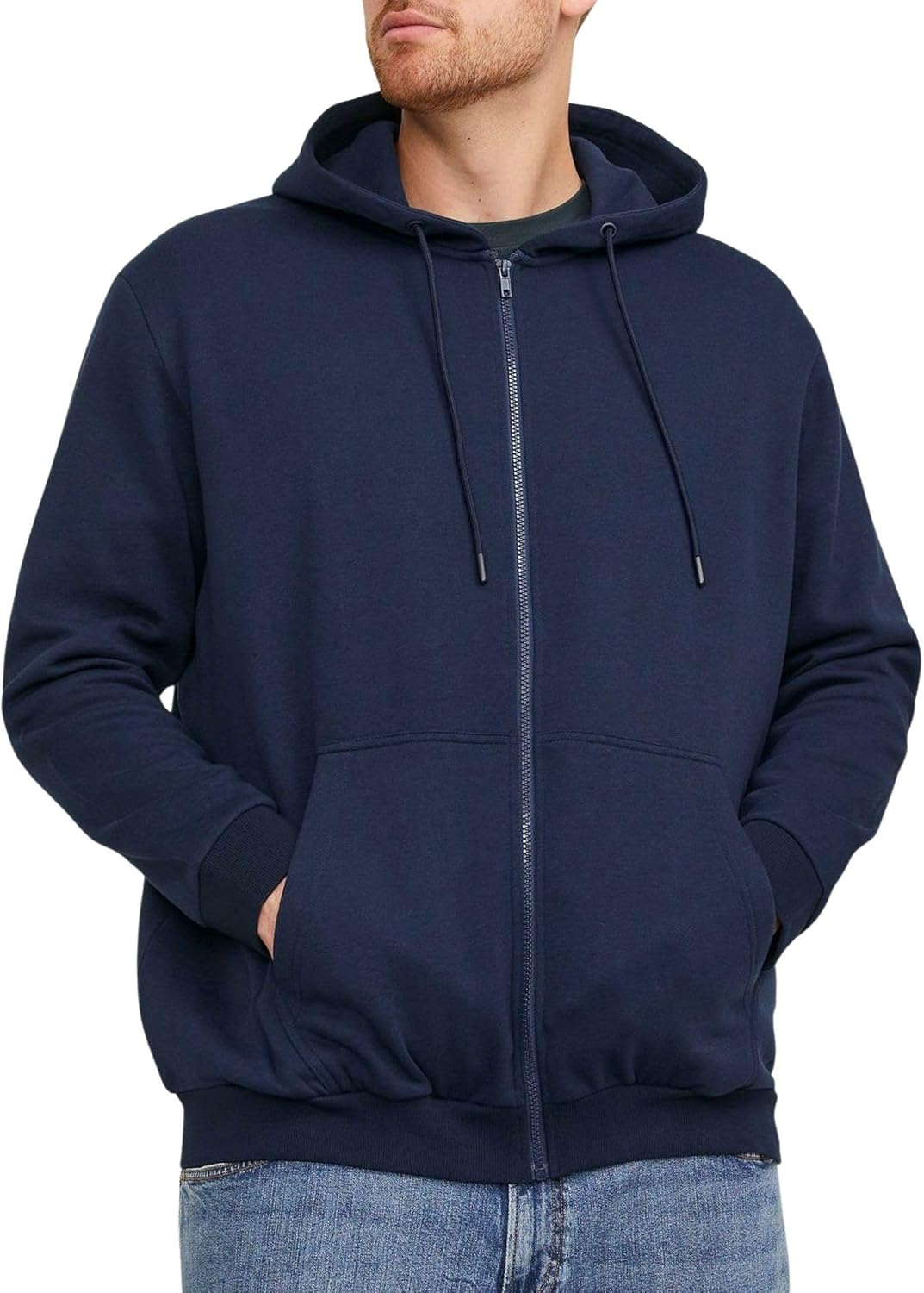 JACK & JONES Jjebradley Noos Pls - Felpa con Cappuccio E Cerniera Felpa Uomo (Pacco da 1)