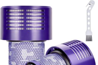 2 Pieces Replacement Filters for Dyson V10 SV12 Cyclone Animal Absolute Vacuum Cleaner, Washable Motorhead with Cleaning Brush Replace # DY-969082-01
