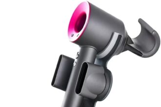 Foho Staffa di Stoccaggio Organizer Metallo Supporto per Asciugacapelli Dyson Supersonic, Compatibile con Diffusore e due Ugelli