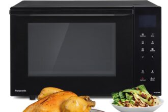 Panasonic NN-DF38PBEPG Microwave and Grill Combined Oven, 1000W, 23L, Inverter Technology, Eco Combi Mode, 16 Automatic Programs and Defrosting, Enameled Tray, Metal Grid, Black