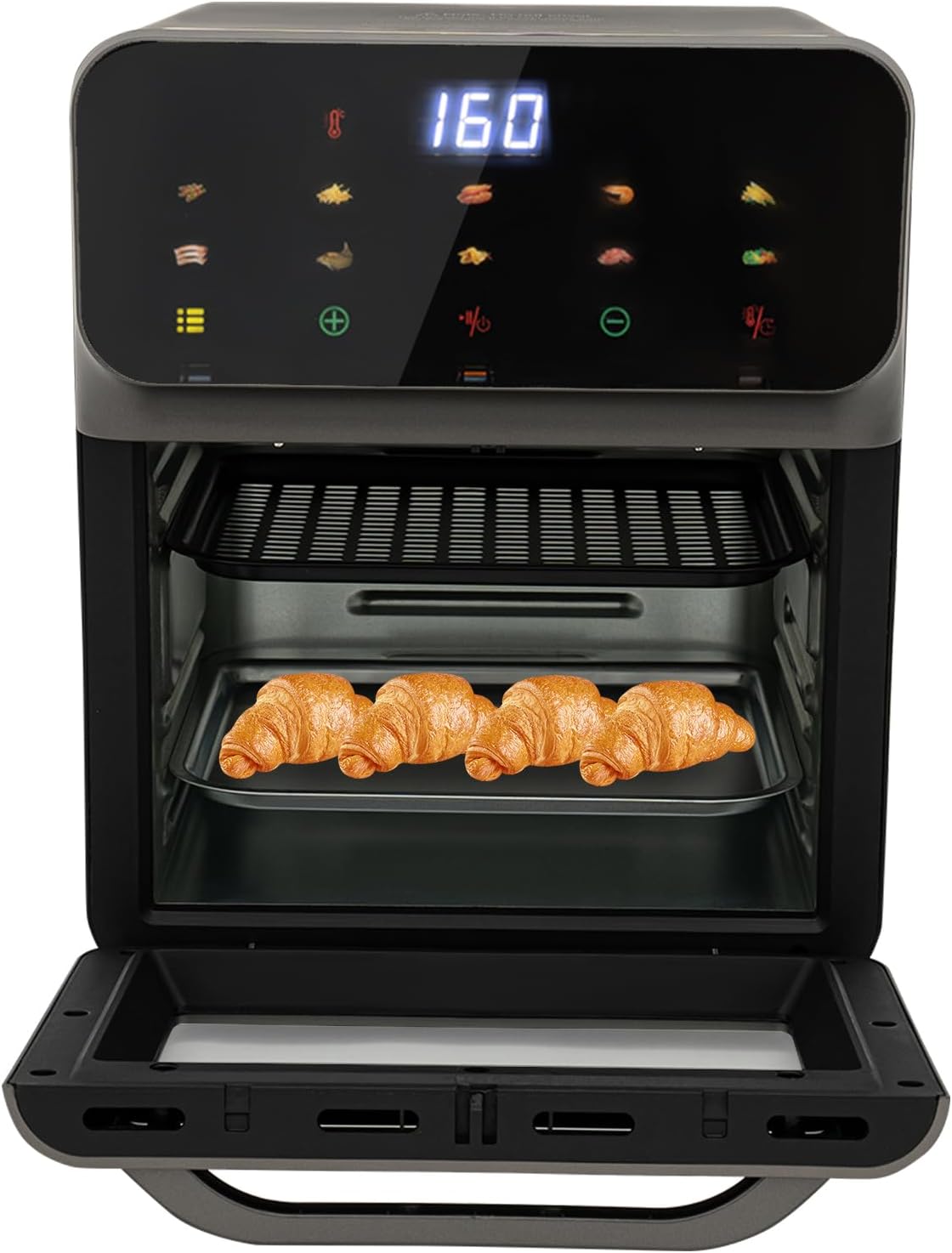 Friggitrice Senza Olio 13 L Mini Forno Elettrico 1350 W - Forno Elettrico Ventilato - Forno Elettrico Ventilato - Ridurre il consumo di olio dell'85% - Nero
