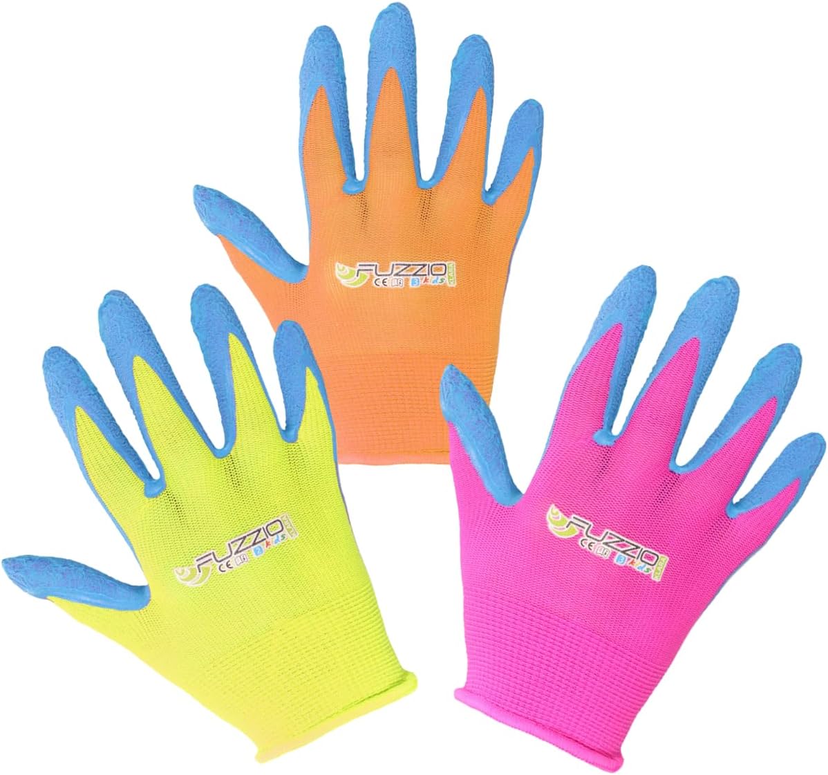 FUZZIO Unisex Kids Work Gloves (Pack of 8)