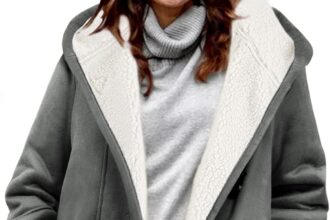 Vancavoo Women's Winter Coat Jacket with Hood Warm Casual Jacket Elegant Coats Medium Long Sweatshirt Cardigan with Pockets