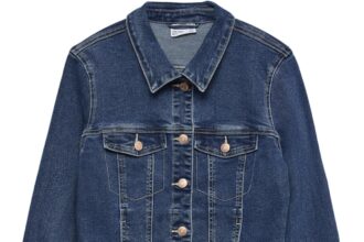 Vero Moda Vmluna LS Slim DNM Women's Jacket Mix Ga Noos Jeans, medium blue denim, M