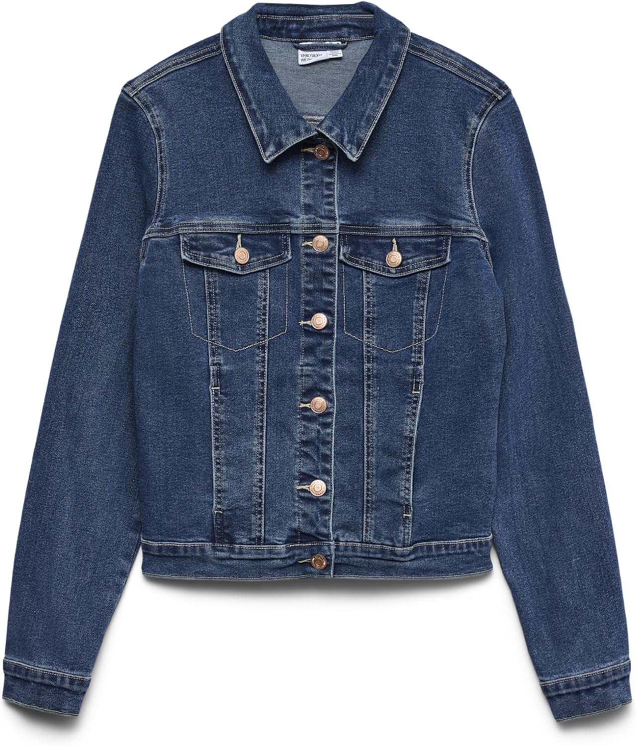 Vero Moda Vmluna LS Slim DNM Women's Jacket Mix Ga Noos Jeans, medium blue denim, M