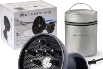 BELLISSIMA Imetec, Diffon Supreme Deluxe, Diffusore ad Aria per Capelli Ricci, Tecnologia Ceramica e Cheratina, Diffusore XL, 3 Temperature + Ionizzatore, Asciugatura Delicata, Luxury Bag