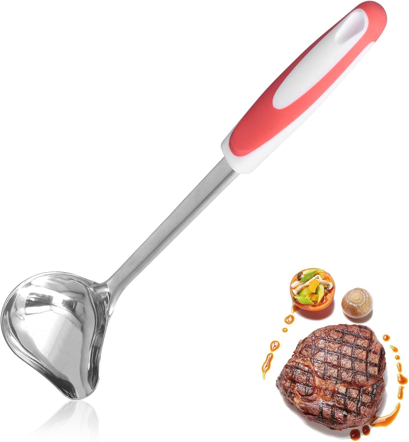 Intingoli Beccuccio Versatore Cucchiaio, Mestolo per Salsa in Acciaio Inossidabile 12,01 x 3,35 pollici per salse ed intingoli